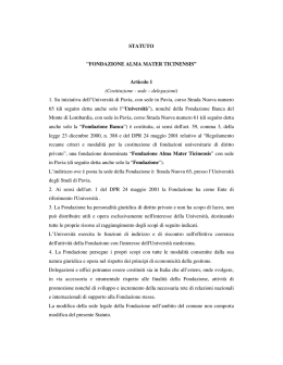 STATUTO "FONDAZIONE ALMA MATER TICINENSIS&rdquo; Articolo 1