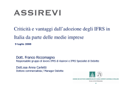 Criticità e vantaggi dall`adozione degli IFRS in Italia da parte delle