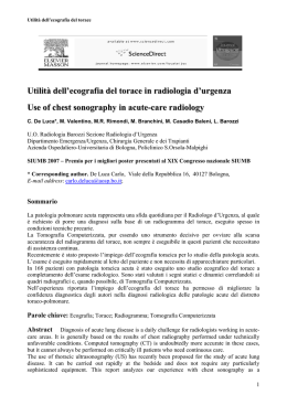 Utilit&agrave; dell`ecografia del torace in radiologia d`urgenza Use