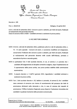 Decreto - Ufficio scolastico regionale per l`Emilia Romagna