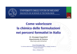 Come valorizzare la chimica delle formulazioni nei percorsi formativi