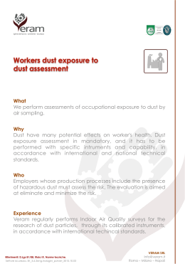 What We perform assessments of occupational exposure to