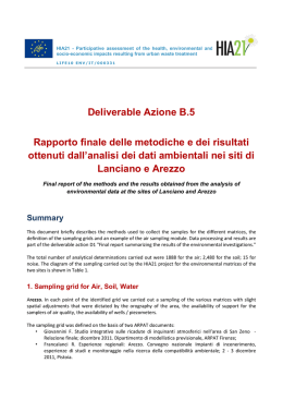 deliverable B5 - rapporto metodiche