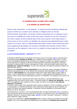il numero degli alunni per classe e le norme da