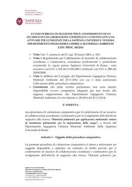 DIPARTIMENTO INGEGNERIA CHIMICA MATERIALI AMBIENTE