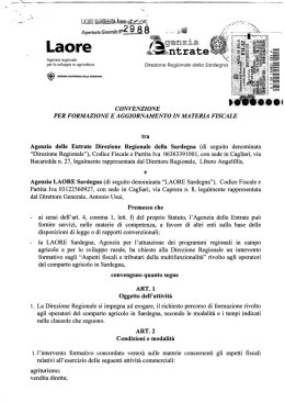 La convenzione - pdf - Direzione regionale Sardegna