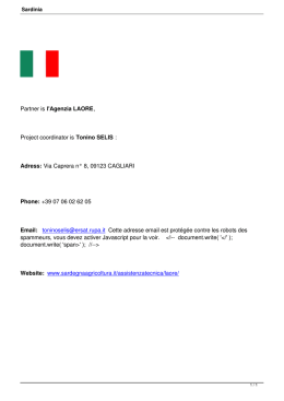 Partner is l`Agenzia LAORE, Project coordinator is Tonino