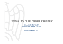 Alberto Bertolotti - Progetto "pool rilancio di azienda"