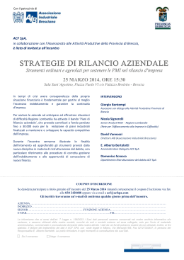 strategie di rilancio aziendale - Associazione Industriale Bresciana