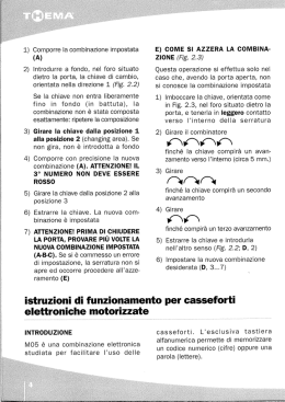 Manuale d` istruzioni casseforti a combinazione elettronica