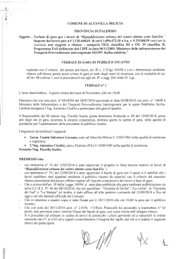 Verbale di gara per i lavori di &ldquo;Riqualiﬁcazione urbana del cent