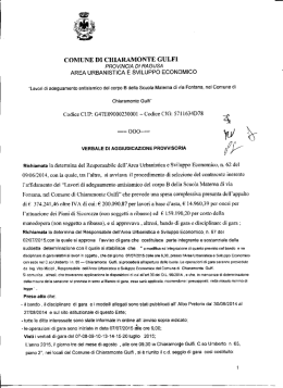 Verbale di aggiudicazione provvisoria