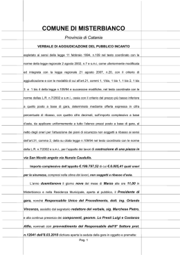 Verbale di aggiudicazione