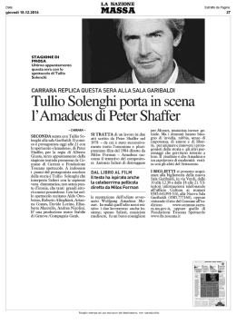 NazMassa - Tullio Solenghi porta in scena l`Amadeus di Peter Shaffer
