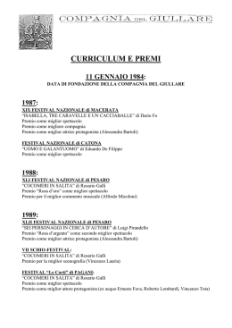CURRICULUM E PREMI - compagnia del giullare