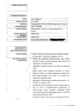 curriculum Raggiunti Bruno