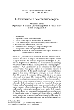 Becchi, Lukasiewicz e il determinismo logico BOZZA FINALE.qxp
