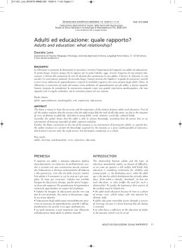 Adulti ed educazione: quale rapporto? - ANMS