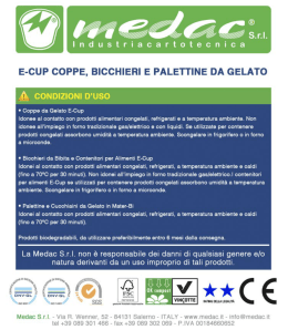 E-CUP COPPE, BICCHIERI E PàLETTINE Dà GELÉTO