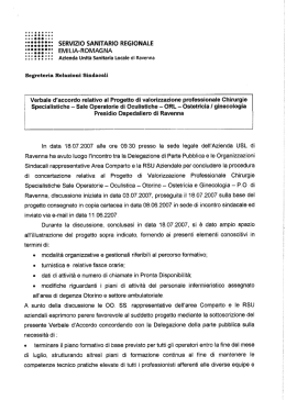 Verbale di Accordo progetto di valorizzazione professionale