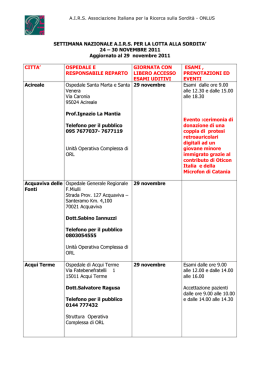 29 Novembre 2011 - Reparto di Otorinolaringoiatria