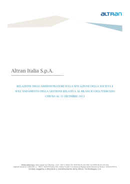 Bilancio Altran Italia 2013