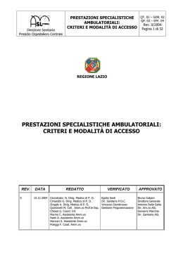 criteri e modalit&agrave; di accesso