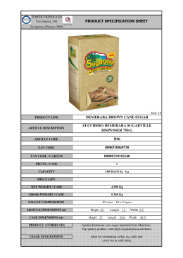 product specification sheet demerara brown cane sugar zucchero