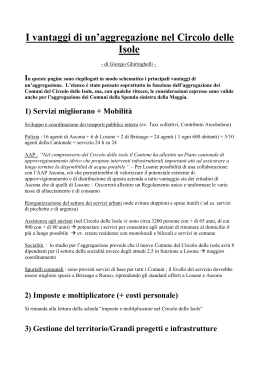 I vantaggi di un`aggregazione nel Circolo delle Isole