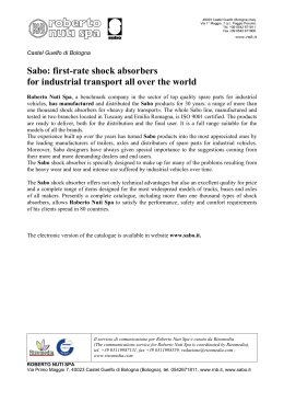 Sabo: first-rate shock absorbers for industrial transport all over the