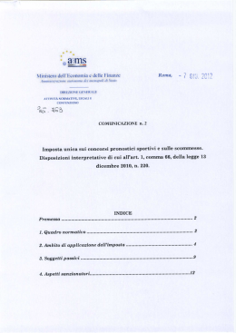 Imposta unica scommesse. Norma di interpretazione autentica ex art