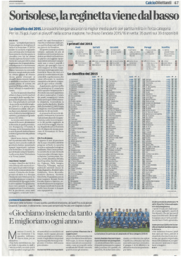 Sorisolese, la reginettaviene dal basso