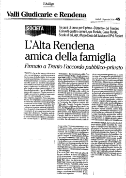 L`Alta val Rendena amica della famiglia, l`Adige
