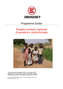 Documento descrittivo del Programma Sudan di Emergency