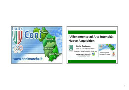 l`Allenamento ad Alta Intensit&agrave;: Nuove Acquisizioni