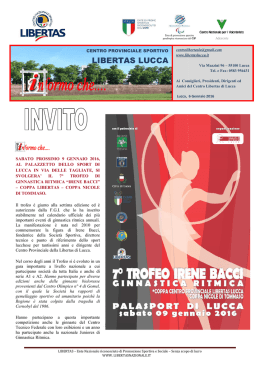 T`informo che....n&deg; 147 - Centro Provinciale Sportivo Libertas Lucca