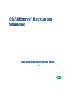CA ARCserve Backup per Windows - Guida di Agent for Open Files