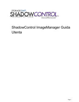 ShadowControl ImageManager Guida Utenta