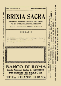 n. 3 - 1921 - Brixia Sacra