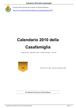 Calendario 2010 della Casafamiglia