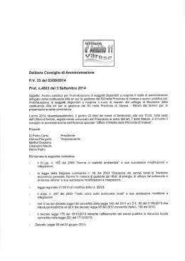 Delibera Consiglio di Amministrazione