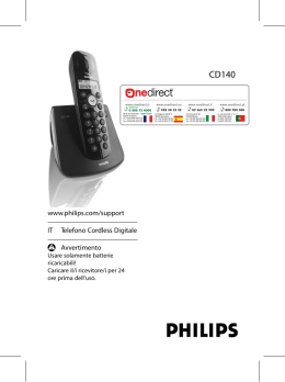 www.philips.com/support IT Telefono Cordless Digitale Avvertimento