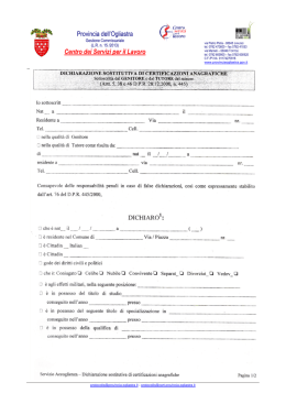 Dichiarazione sostitutiva di certificazione anagrafica minore