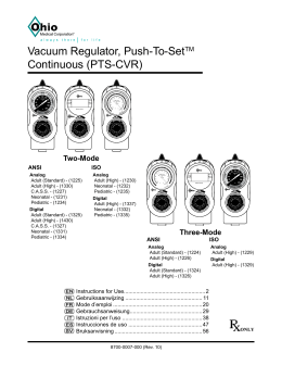 Vacuum Regulator, Push-To-SetTM Continuous (PTS
