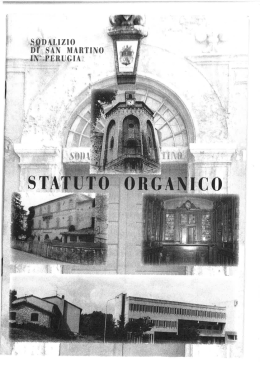 Statuto Organico dell`Ente