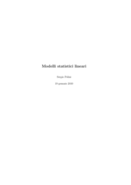 Modelli statistici lineari