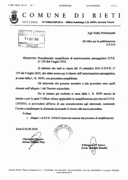 la comunicazione - SITO UFFICIALE COMUNE DI RIETI