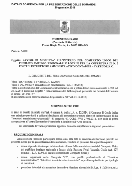 mobilit&agrave; 2 posti istruttore amm.vo contabile