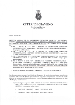comunicazione data colloquio. cand.province