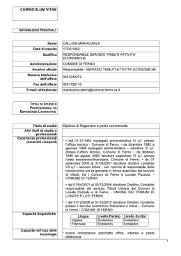 Mariacarla Calloni - Responsabile Servizio Tributi